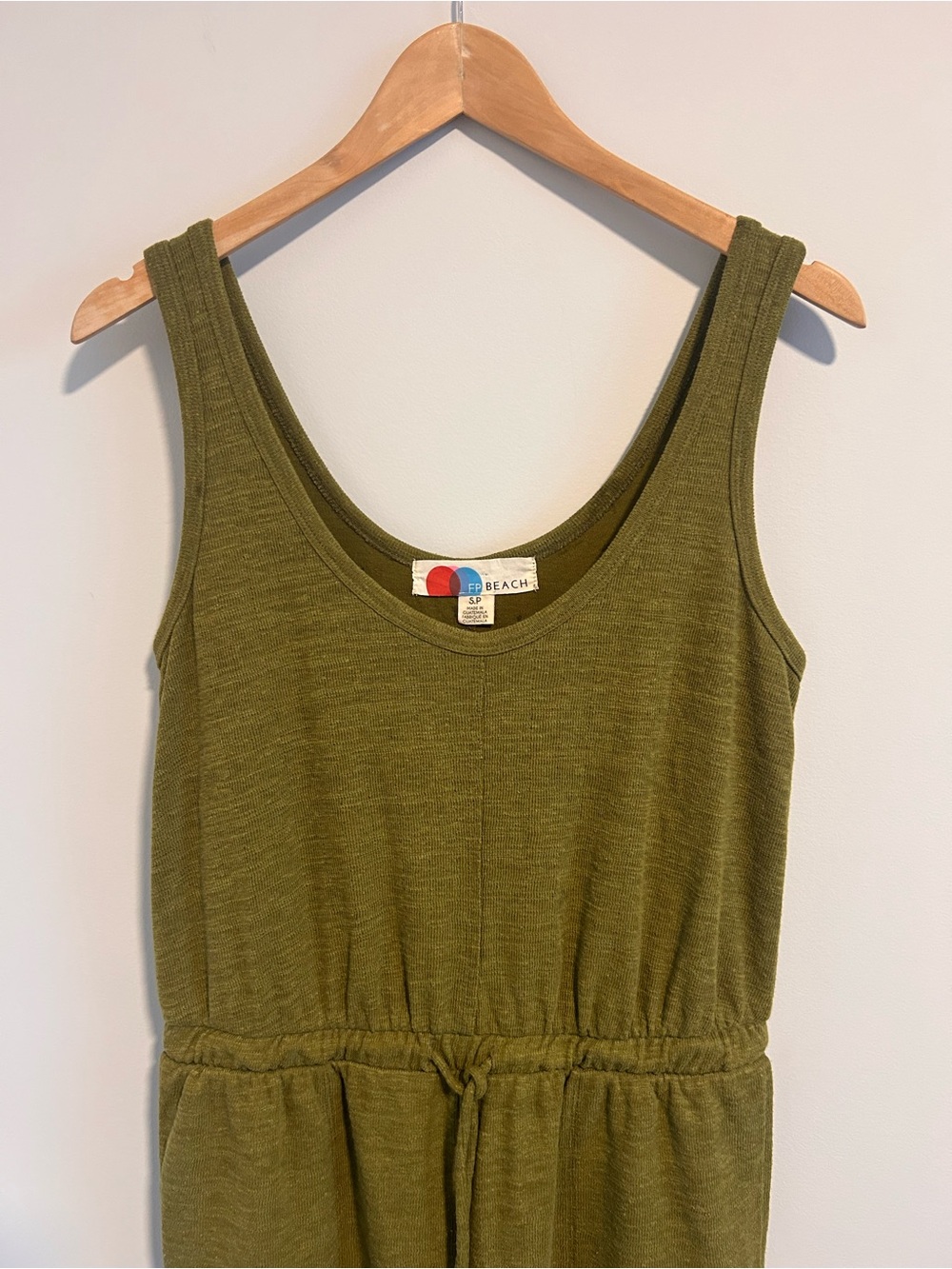 Free People FP Beach Bicoastal Jumpsuit Romper Olive Green Boho, Size Small - Picture 3 of 9